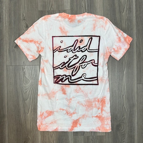 Tops - Orange & Pink Tie Dye I Did It For Me‎ w/ Pink Watercolor Effect Boho Summer
